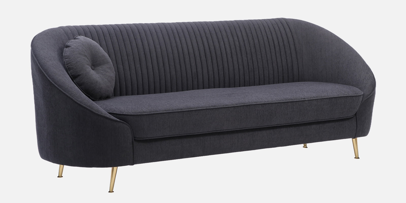 Aveline Chenille Fabric 3 Seater Sofa in Charcoal Grey Colour - Fine Arts (3)