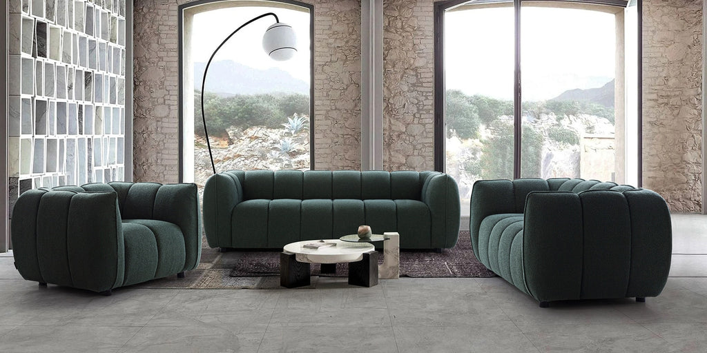 Belarus Fabric 3 Seater Sofa In Green Colour - Fine Arts (4)