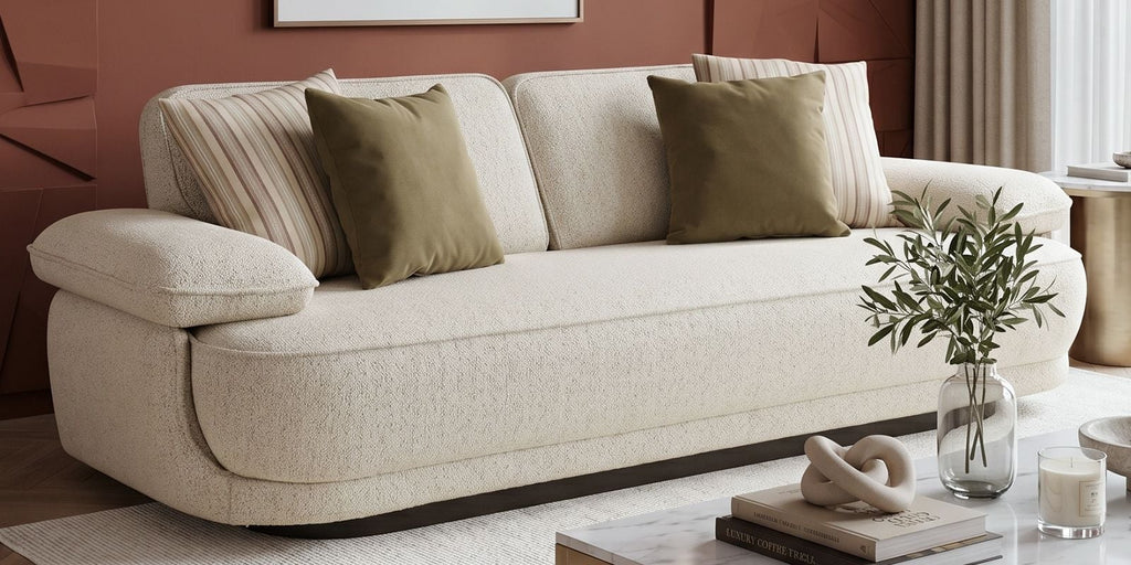 Brina Fabric 3 Seater Sofa with Adjustable Backrest in Beige Colour - Fine Arts (2)