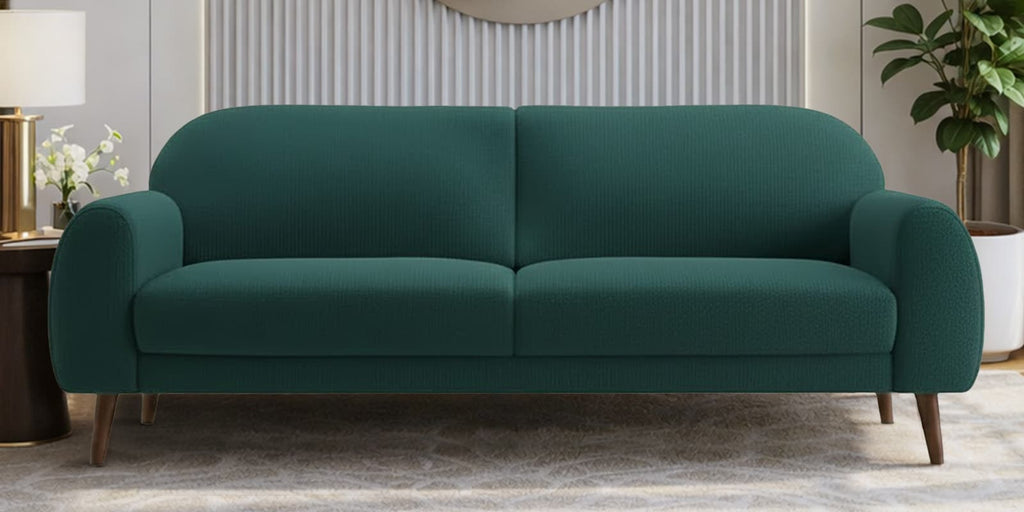 Elegant Velvet Fabric 3 Seater Sofa In Teal Green Color - Fine Arts (2)