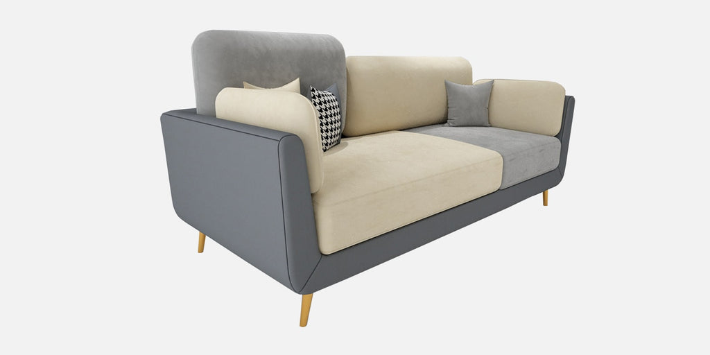 Montez Velvet 3 Seater Sofa in Grey & Beige Colour - Fine Arts (5)