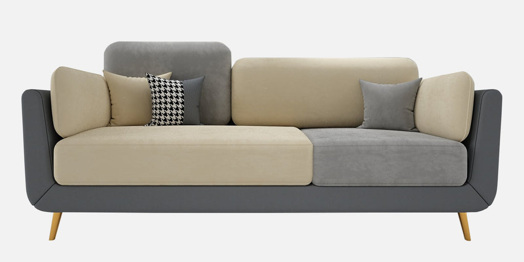 Montez Velvet 3 Seater Sofa in Grey & Beige Colour - Fine Arts (6)