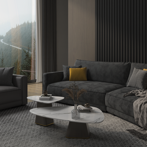 3-Seater Fabric Sofa - Fine Arts Wakad